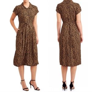 Time and Tru Cheetah print Midi Dress